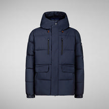 Save The Duck Men's Alter Hooded Quilted Parka NAVYBLUE
