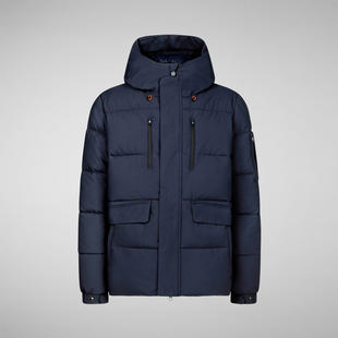 Save The Duck Men's Alter Hooded Quilted Parka NAVYBLUE