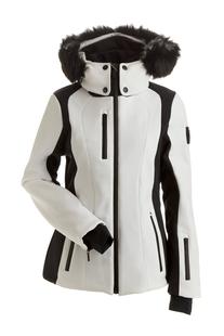 Nils Davos Faux Fur Woven Insulated Jacket WHITE/BLACK