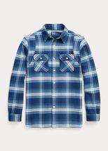 Polo Ralph Lauren Men's Classic Fit Plaid Flannel Workshirt BLUE/CREAMMULTI