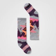 Smartwool Kids' Wintersport Full Cushion Mountain Moose Pattern Over The Calf Socks LIGHTGRAYPINK