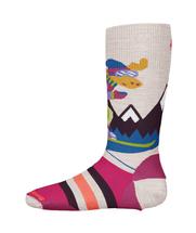 Smartwool Kids' Wintersport Full Cushion Mountain Moose Pattern Over The Calf Socks MOONBEAM