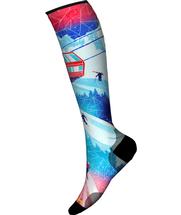 Smartwool Ski Zero Cushion Ski Day Print Over The Calf Socks LAGUNABLUE