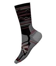 Smartwool Hike Light Cushion Mountain Range Pattern Crew Socks BLACK