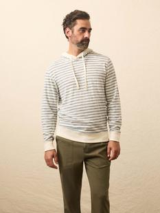 Faherty Men's Sunwashed Slub Hoodie PEARLOCEANSTRIPE