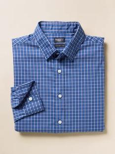 Faherty Men's Movement Shirt NAVYFEATHERGINGHAM