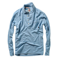 Relwen Men's Loopback L/S Polo LTBLUEHEATHER