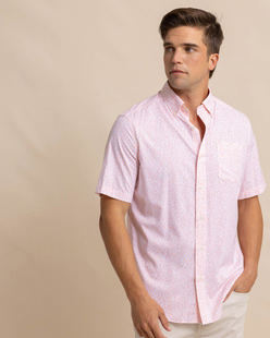 Southern Tide brrr° Intercoastal That Floral Feeling Short Sleeve Sport Shirt APRICOTBLUSHCORAL