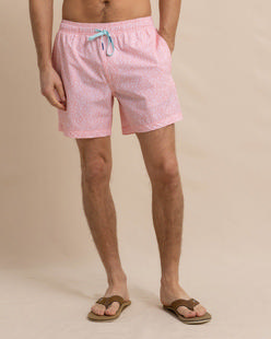 Southern Tide That Floral Feeling Swim Trunk APRICOTBLUSHCORAL