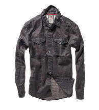 Relwen Men's Slub Linen Workshirt SMOKE