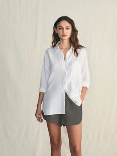 Faherty Laguna Linen Relaxed Shirt WHITE