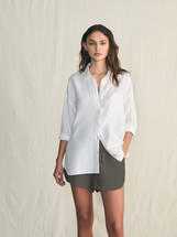 Faherty Laguna Linen Relaxed Shirt WHITE