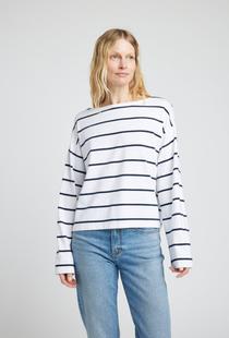 Faherty Women's Sport Jersey LS Tee WHITEOSPREYSTRIPE