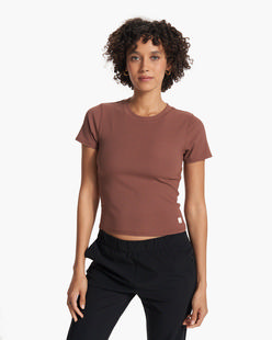 Vuori Women's Pose Fitted Tee HAZELNUT