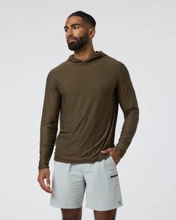 Vuori Men's Strato Tech Hoodie MOSSGREENHEATHER