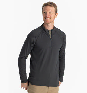 Free Fly Men's Bamboo Flex Quarter Zip BLACKSAND