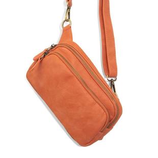 Joy Susan Kylie Double Zip Sling Belt Bag ORANGE