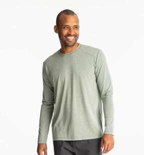 Free Fly Men's Bamboo Shade Long Sleeve HEATHERAGAVEGREEN