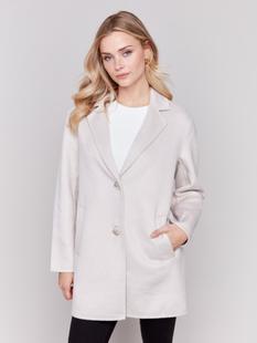 Charlie B Double-Faced Wool Coat LIGHTALMOND