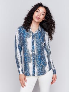 Charlie B Printed Button-Up Shirt STUMP