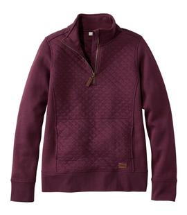 L.L. Bean Women's Quilted Quarter-Zip Pullover DARKPLUM