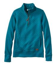 L.L. Bean Women's Quilted Quarter-Zip Pullover DEEPTURQUOISE