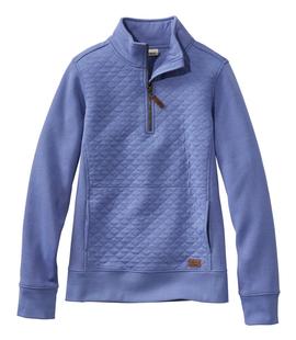 L.L. Bean Women's Quilted Quarter-Zip Pullover LARKSPUR