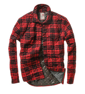 Relwen Men's Quilted Flannel Shirtjacket RED/BLACKGRID