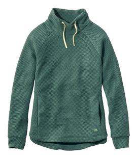 L.L. Bean Women's Ridgeknit Crossneck Pullover FORESTSPRUCE
