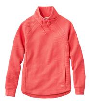 L.L. Bean Women's Ridgeknit Crossneck Pullover REEFCORAL