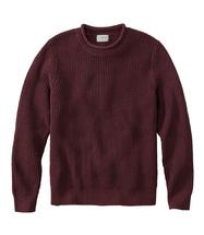 L.L. Bean Men's Organic Cotton Waffle Sweater Rollneck Crew CURRANT