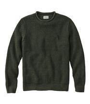 L.L. Bean Men's Organic Cotton Waffle Sweater Rollneck Crew THYME