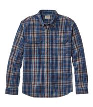 L.L. Bean Men's 1912 Field Flannel Shirt, Slightly Fitted Untucked Fit, Plaid MARINERBLUE