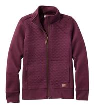 L.L. Bean Women's Quilted Full-Zip Sweatshirt DARKPLUM