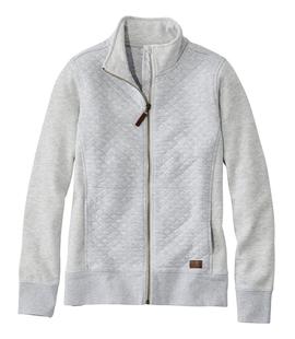 L.L. Bean Women's Quilted Full-Zip Sweatshirt LIGHTGRAYHEATHER