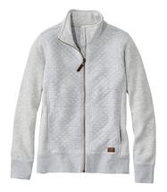 L.L. Bean Women's Quilted Full-Zip Sweatshirt LIGHTGRAYHEATHER