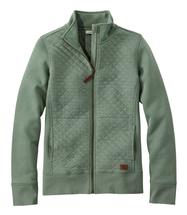 L.L. Bean Women's Quilted Full-Zip Sweatshirt SEAGREEN