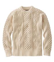 LL Bean Men's Signature Cotton Fisherman Sweater BEIGE