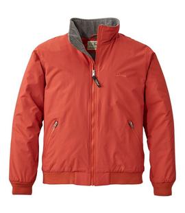 LL Bean Men's Warm-Up Jacket, Fleece Lined RUSTORANGE