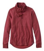 LL Bean Women's Cozy Mixed-Knit Pullover REDCHESTNUTHEATHER
