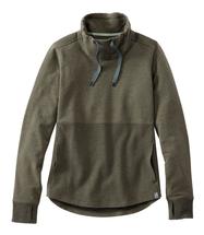LL Bean Women's Cozy Mixed-Knit Pullover SHADOWGREENHEATHER