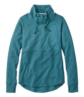 LL Bean Women's Cozy Mixed-Knit Pullover STORMTEAL