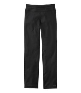 LL Bean Women's PrimaLoft ThermaStretch Fleece Pants, Mid-Rise Straight-Leg BLACK