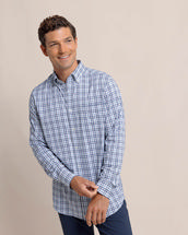 Southern Tide Men's brrr Intercoastal Haywood Plaid Sport Shirt TRIUMPHBLUE
