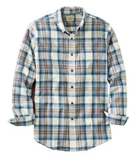 L.L. Bean Men's Scotch Plaid Flannel Shirt, Slightly Fitted INDIGOTARTAN