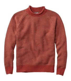 L.L. Bean Men's Signature Organic Cotton Rollneck Sweater, Fair Isle DARKRUSSETBIRDSEYE