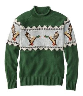 L.L. Bean Men's Signature Organic Cotton Rollneck Sweater, Fair Isle Alternate View
