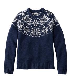 L.L. Bean Women's Bean's Classic Ragg Wool Sweater, Crewneck Fair Isle Alternate View