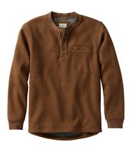 L.L. Bean Men's Katahdin Iron Works Bonded Waffle Fleece Henley DARKBARLEYHEATHER
