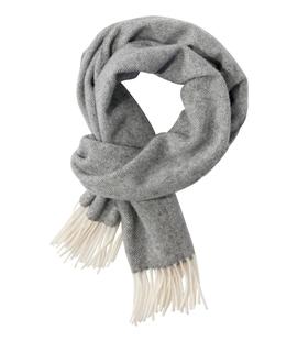 L.L. Bean Adults' Irish Lambswool Scarf GRAYHEATHERHERRINGBONE